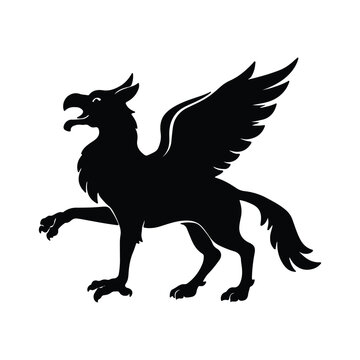 Simple hippogriff silhouette of easy design vector griffin