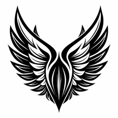 black and white wings tattoo