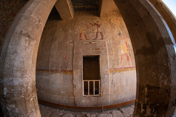 Anubis shrine in The Temple of Hatshepsut, a mortuary temple built during the reign of Pharaoh Hatshepsut of the eighteenth dynasty of Egypt, located opposite the city of Luxor