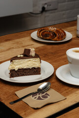 Moody coffee shop with something to eat