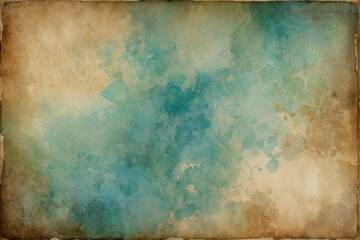 Old vintage paper stained with watercolor paint creating a artistic background