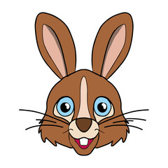 Fototapeta premium Cute Bunny Head Vector Design simple color
