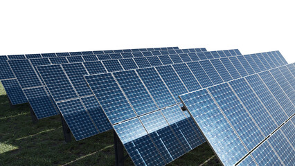 Fototapeta premium solar panels, solar cell clean electric power Illustration 3d rendering PNG