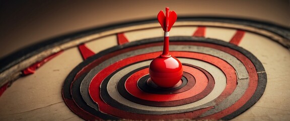 The Art of Business Success Unleashed by the Precision Impact of a Red Dart Striking the Center – A Visionary Concept for Achieving Unparalleled Excellence