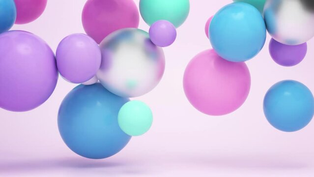 Colorful Floating Balls 4k Animation