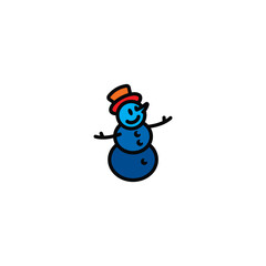 Original vector illustration. The icon of a kind snowman in a top hat.