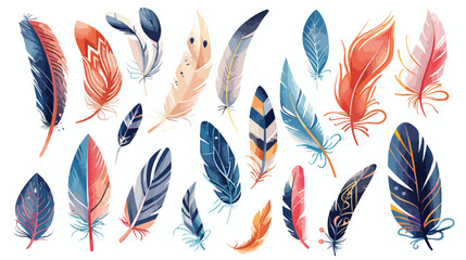 Feather decoration design vector illustration isolated 