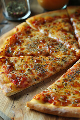 Delicious cheese pizza