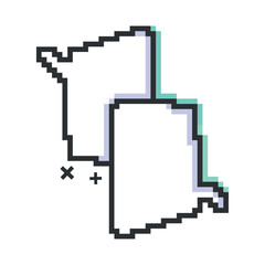 Empty pixelated comic bubble chat Vector