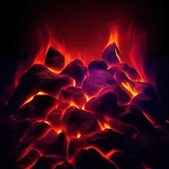 Foto op Plexiglas Hot burning coals. AI render. © writerfantast