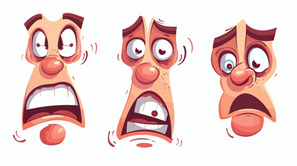 Funny cartoon face isolated on white background vector