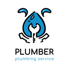 Vector logo of plumbing, plumbing services