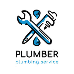 Vector logo of plumbing, plumbing services