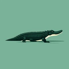 Crocodile | Minimalist and Simple Silhouette - Vector illustration