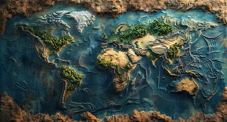 3D world map illustration