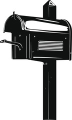 Silhouette mailbox black color only full