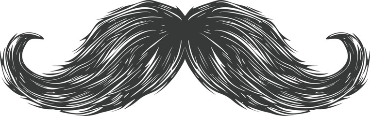 Fototapeta na wymiar Silhouette Mustache Only black color only