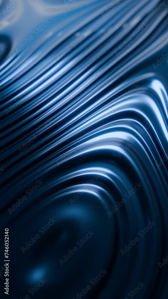 Poster abstract 3d background. loop animation of the movement of smooth lines on a dark blue surface. smoot