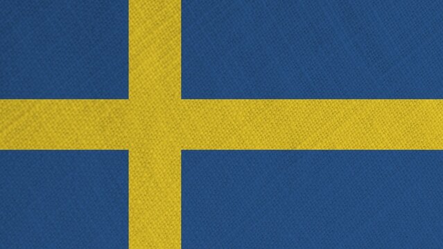 Fabric Flag of Sweden, Flag of Sweden, Sweden Fabric flag waving in the wind. Sweden Flag.