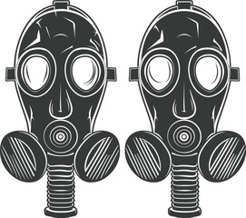 Silhouette gas mask black color only