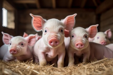 Piglets in the barn