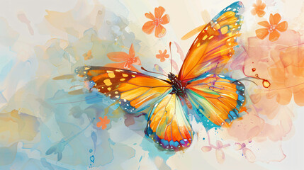 colorful butterfly in the style of subtle
