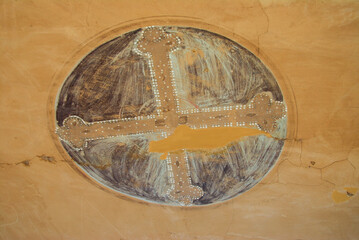 Fresco at David Gareji: a 6th-century rock-hewn Georgian Orthodox monastery complex