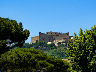 Fototapeta na wymiar Castel Sant'Elmo is a medieval castle, now a museum, located on the Vomero hill near Naples, from which the entire city can be seen.