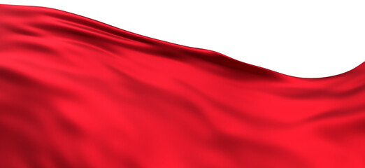 Abstract red cloth falling. Satin fabric flying in the wind - 746056751