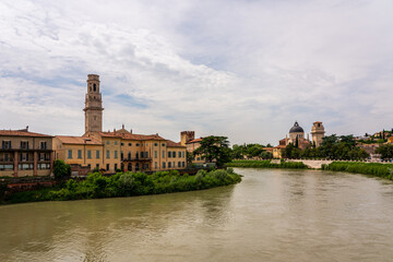 Fototapeta premium Panoramic view of the old town of Verona in Italy.