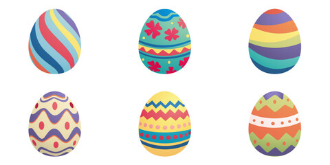Set of easter eggs vector on white background