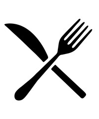 fork spoon and knife silhouette isolated  - obrazy, fototapety, plakaty