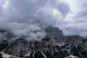 The Pragser Wildsee, Lake Braies in the Prags Dolomites in South Tyrol, Italy