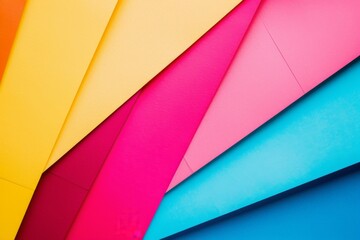 Vibrant abstract colored paper geometric shapes - Geometric arrangement of brightly colored paper with a modern, abstract design element, ideal for creative projects