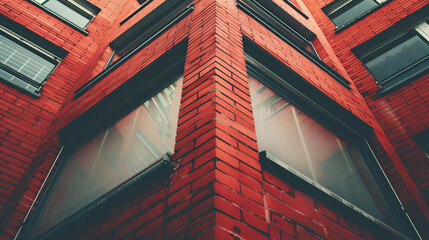 Corner of a red brick building