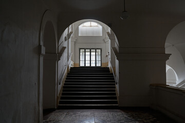 Prague, Czech Republic — June 17, 2023 - Interior of Invalidovna — baroque building for war veterans - obrazy, fototapety, plakaty