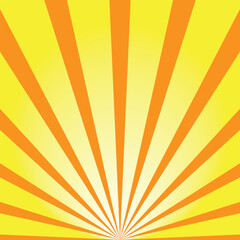 Retro sun rays yellow background - Vector.