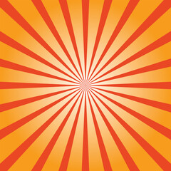 Red Sunburst Style Background, Vector Illustration