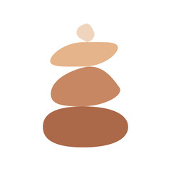 Abstract vector illustration. Stone balancing concept. Minimalist shapes. Linear curved pattern. Design for cover, poster, brochure, gift card.