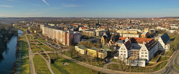 Zwickau Blick auf Innenstadt - Luftbildpanorama