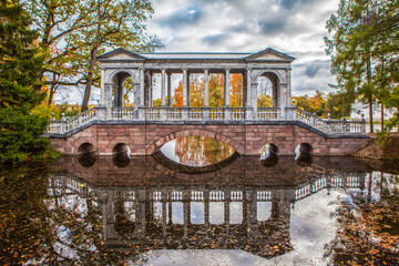 Marble Bridge. Catherine Park. Tsarskoye Selo. Pushkin. Saint Petersburg. Russia