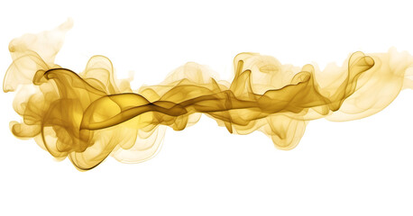 Yellow smoke isolated on transparent png background