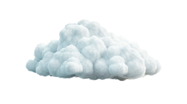 Cotton Wool Grey Cloud isolated on transparent - Powered by Adobe