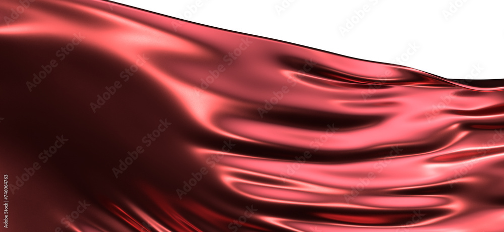 Wall mural Flowing red cloth background, 3d rendering.