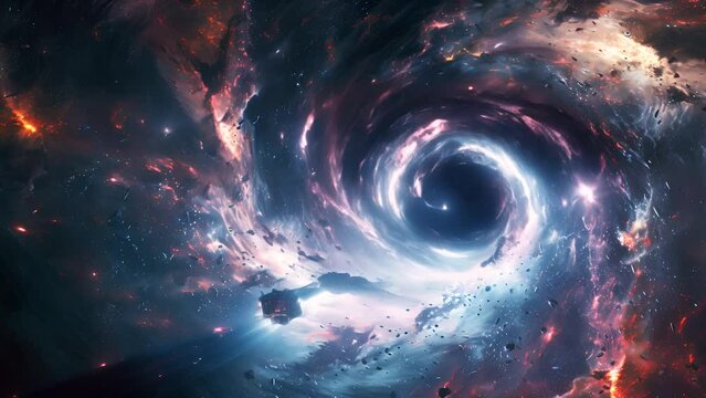 Interstellar spacecraft traveling through the black hole