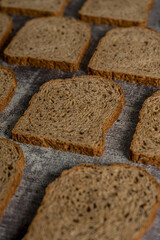 sliced bread ready to eat gray background