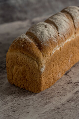sliced bread ready to eat gray background