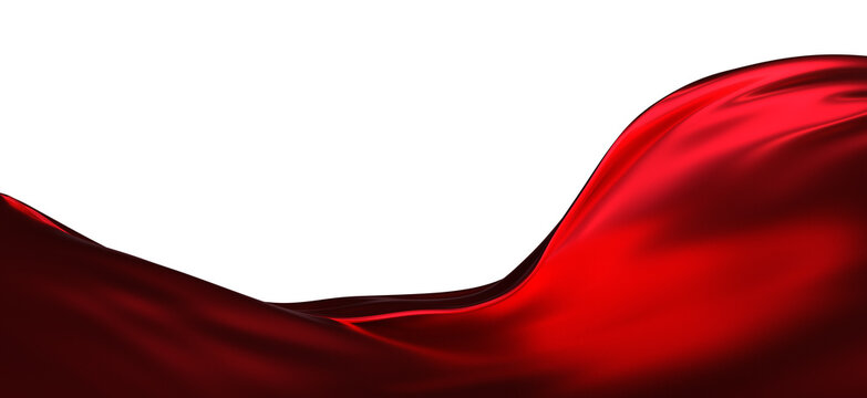 Smooth elegant red cloth isolated on white background