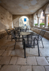 Architecture  and cafe in city  Motovun