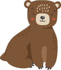 Bear animal vector, Abstract baby bear vector, forest baby animal, cute animal isolated, adorable bear for print, vector illustration